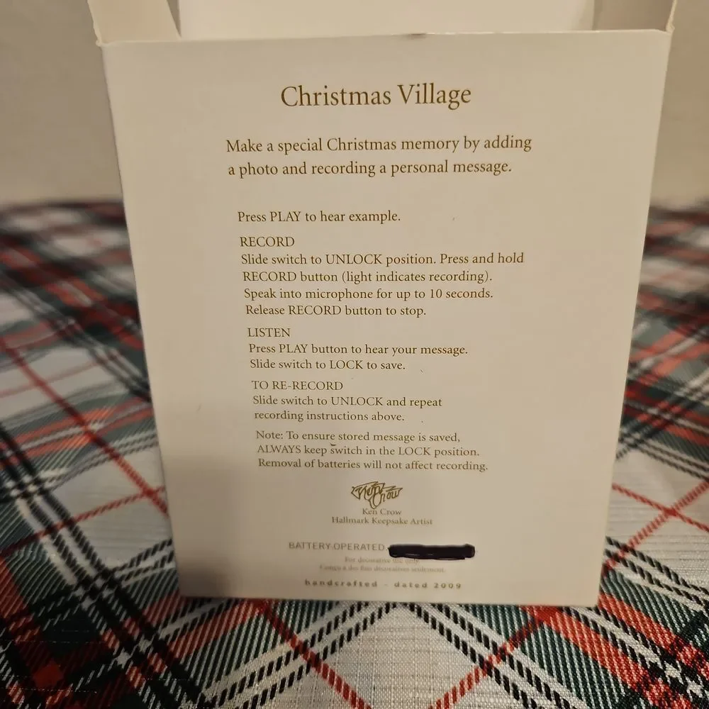 Hallmark Keepsake Recordable Christmas Village Photo Frame